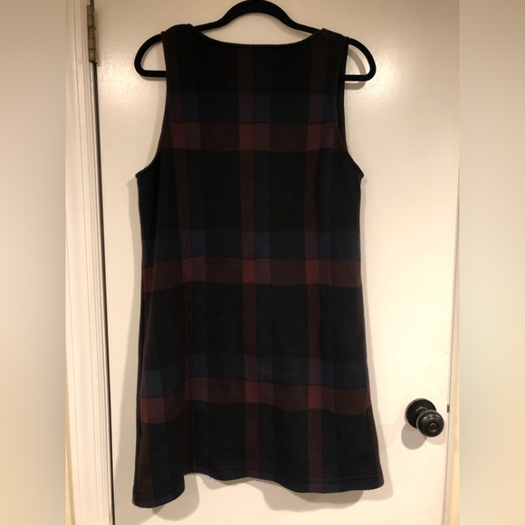 Plaid V Neck Jumper Dress in Black Combo - Picture 3 of 4